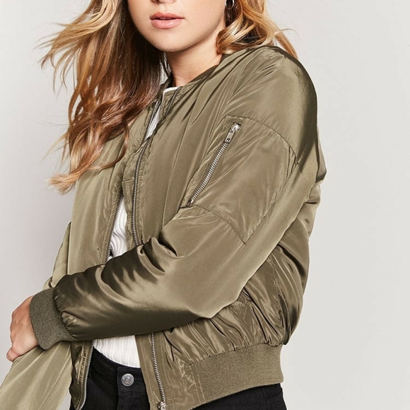 Jackets & Blazers - Olive Green Bomber Jacket
